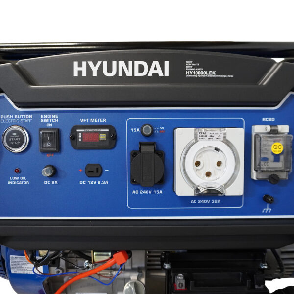 Hyundai generator with control panel on a white background