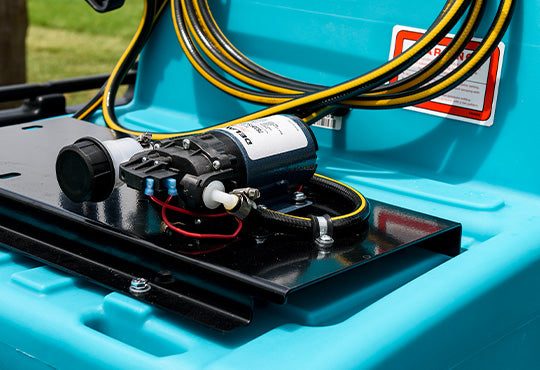 250l marshal q utv sprayer with 30m hose reel pump view