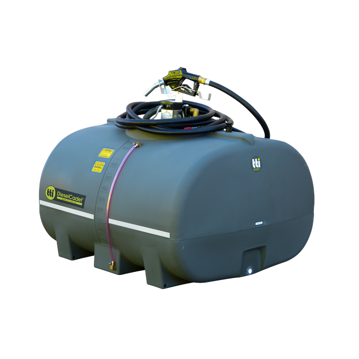 DieselCadet 1000L Bulk Diesel Storage Tank side view with pump