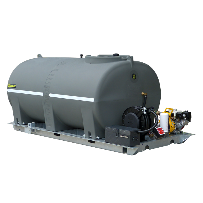 DieselCadet 3000L Bulk Diesel Storage Tank skid view with pump and reel
