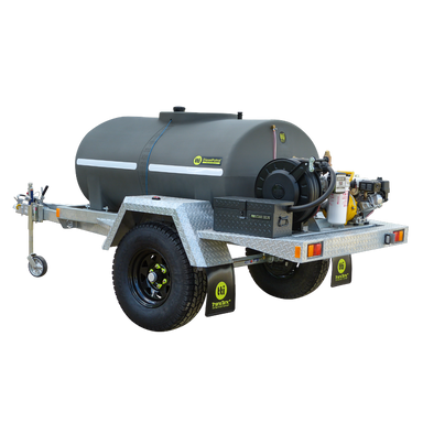 DieselPatrol15 1200L Diesel Fuel Trailer x Honda GX160 Pump Upgrade Side View