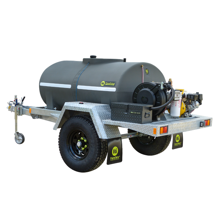 DieselPatrol15 1200L Diesel Fuel Trailer x Honda GX160 Pump Upgrade Side View