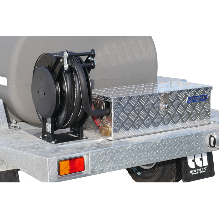 DieselPatrol15 1500L Single Axle Diesel Fuel Trailer x Hose Reel and Toolbox Close Up