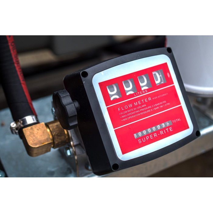 DieselPatrol15 2400L Dual Axle Diesel Fuel Trailer x Flow Meter Close Up