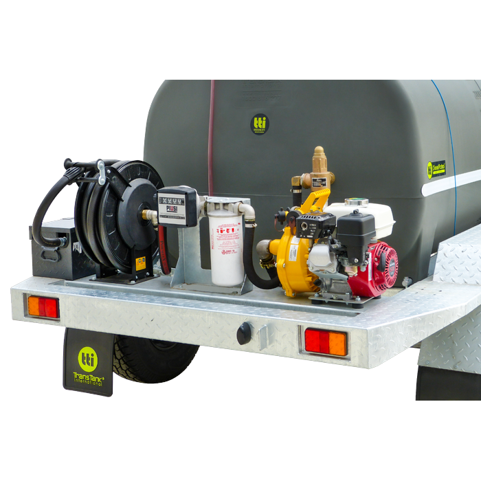 DieselPatrol15 3000L Dual Axle Diesel Fuel Trailer x Honda GX160 Pump Close Up