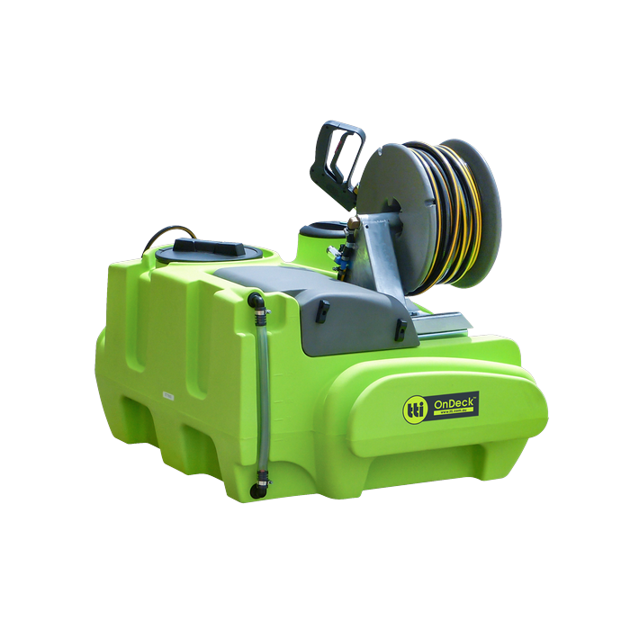 OnDeck 150L UTV sprayer hose reel side view