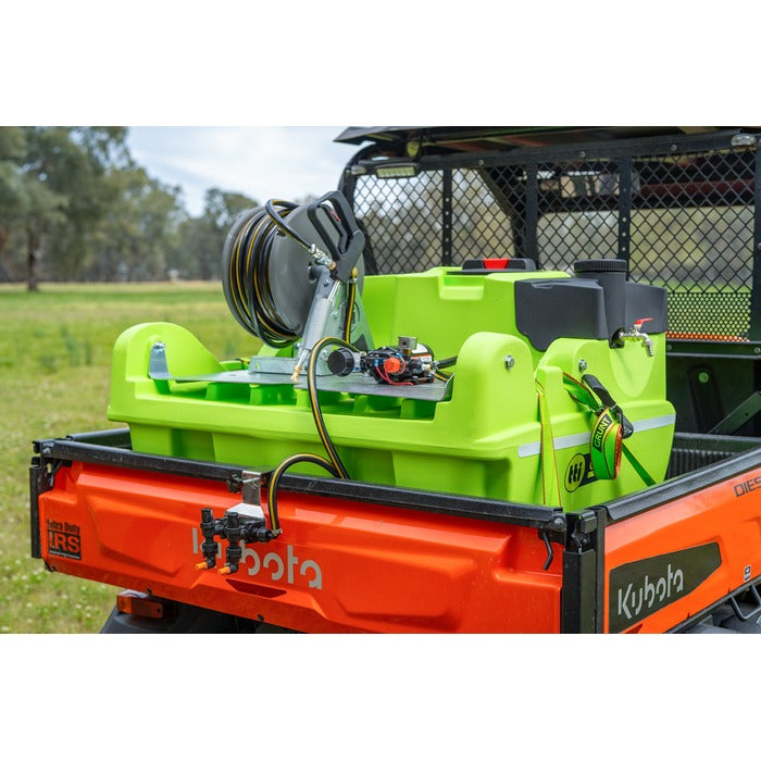 OnDeck 300L UTV sprayer fitted to a Kubota UTV tray, close up