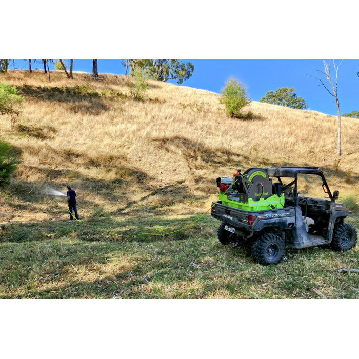 OnDeck 300L UTV sprayer fitted to a Polaris UTV on a hillside