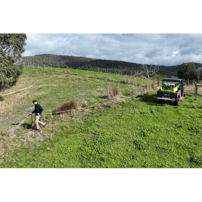 Long hose run on a hillside with the OnDeck 100m SuperReel