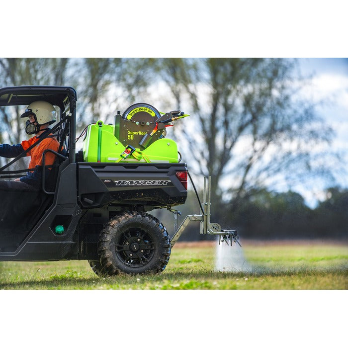 OnDeck 300L UTV sprayer with 50m SuperReel on a Polaris Ranger with boom