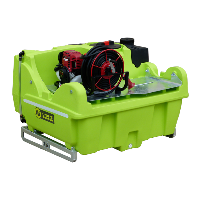 Honda GX35 engine and hose reel on OnDeck 300L UTV sprayer