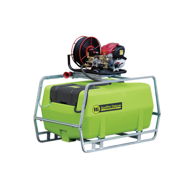 SpotPro Deluxe 200L ute spray unit with forkable steel frame and Honda GX35