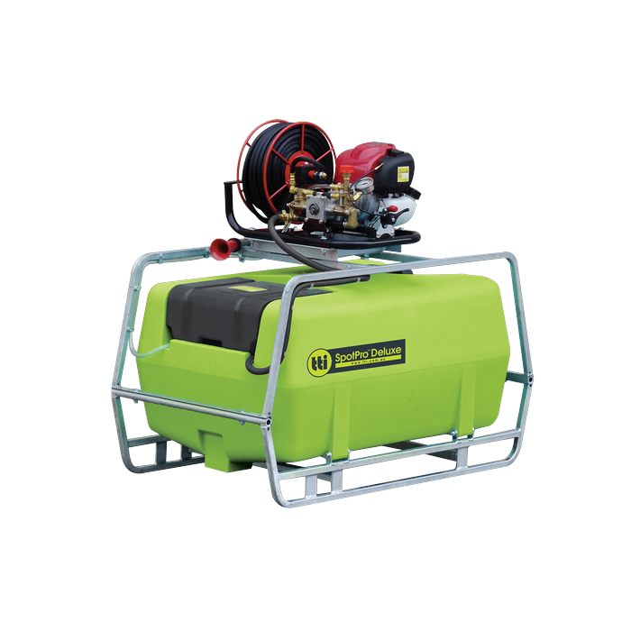 SpotPro Deluxe 200L ute spray unit with forkable steel frame and Honda GX35