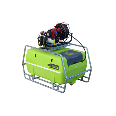SpotPro Deluxe 200L ute spray unit rear angle view of galvanised steel frame