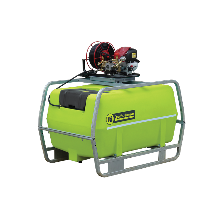 SpotPro Deluxe 400L ute spray unit with forkable steel frame and Honda GX35
