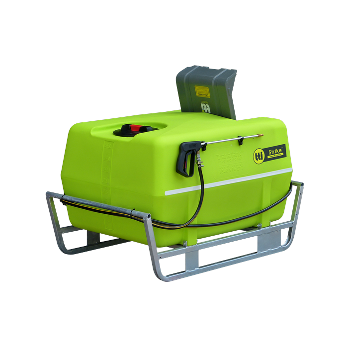 Strike 200L 12v spot sprayer with spray gun, hose and pump cover open