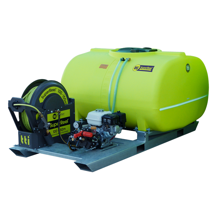 SuperReel 1000L Single Reel Slip On Field Sprayer side view