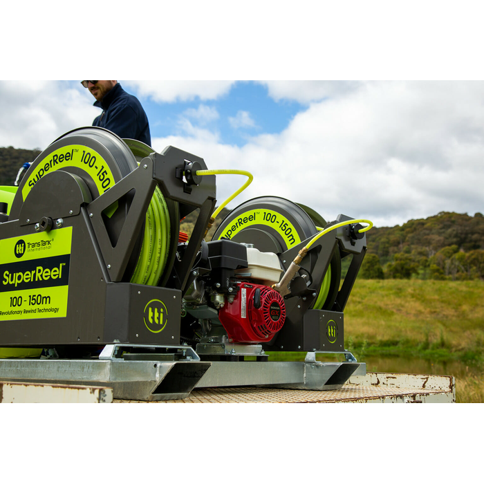 SuperReel 500L Twin Reel Slip On Field Sprayer twin reels close up
