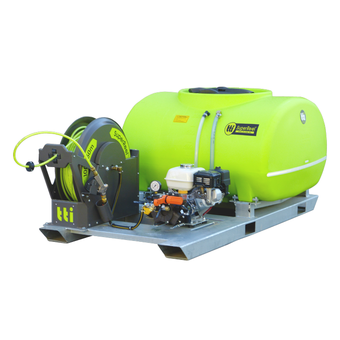 SuperReel 600L Single Reel Slip On Field Sprayer side view