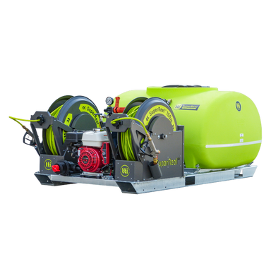 SuperReel 600L Twin Reel Slip On Field Sprayer engine side view