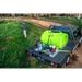 TopCrop 400L short slip on sprayer strapped to a flatbed ute