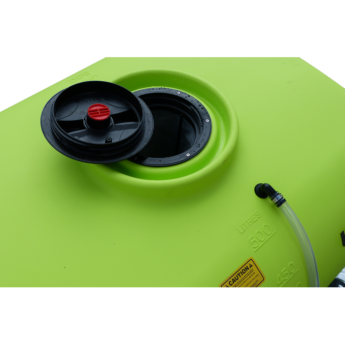 TopCrop 500L tank lid with calibration markings