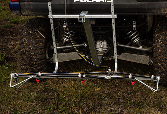 Versatile Boom w Hitch Mount action back of utv